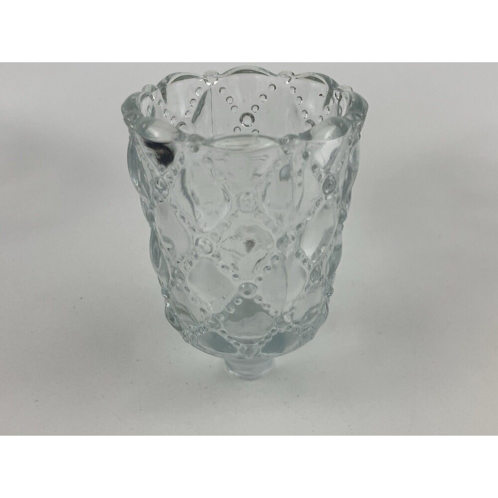 Vintage Partylite Crystal Candle Holders Quilted Pattern Votive 4.5” X 3.5” - Picture 4 of 6
